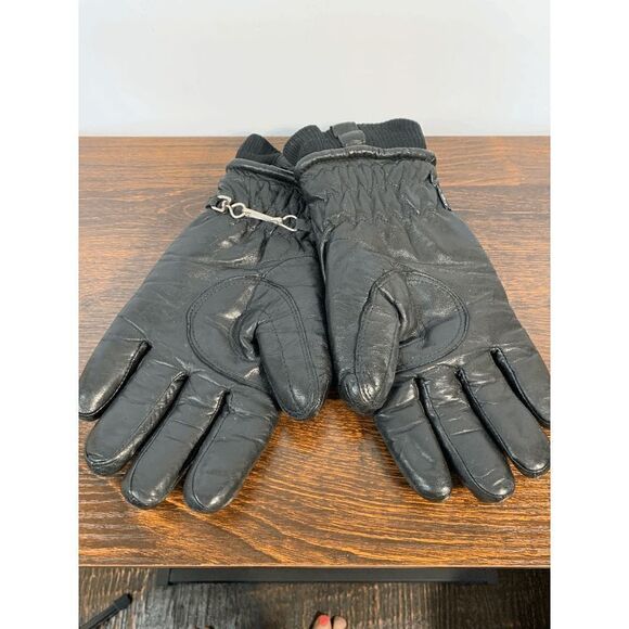 Vintage ARIS Men's Black Water Barrier Winter Leather Mittens Size Small - Picture 3 of 4